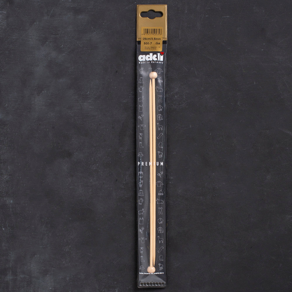 Addi Premium 3,5mm 25cm Bambu Örgü Şişi - 5007025-035000